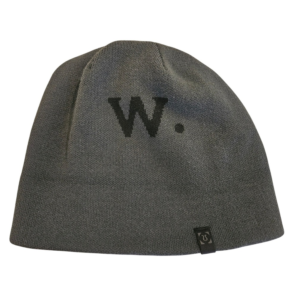 Lululemon Reversible Beanie Gray Knit Hat W Graphic Textured Ribbed Logo